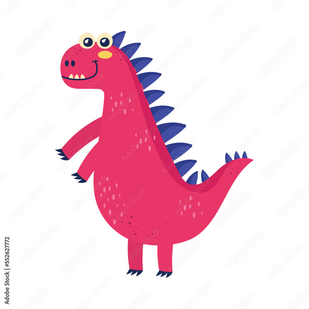Obraz premium cute red dinosaur
