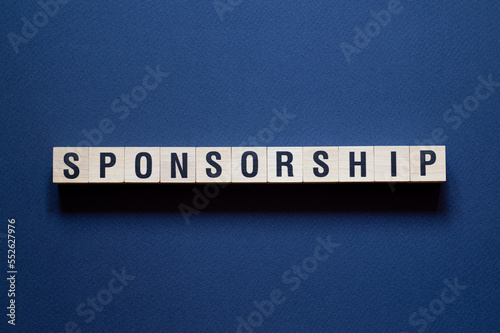 Sponsorship - word concept on cubes