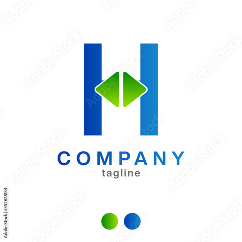 Free Download H letter Stock market growth arrow vector logo design - GFXLoad