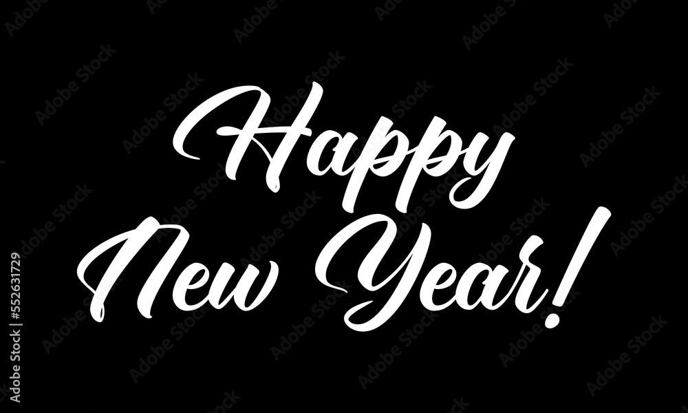 Handwritten HAPPY NEW YEAR phrase. Lettering Handwritten HAPPY NEW YEAR phrase. Lettering