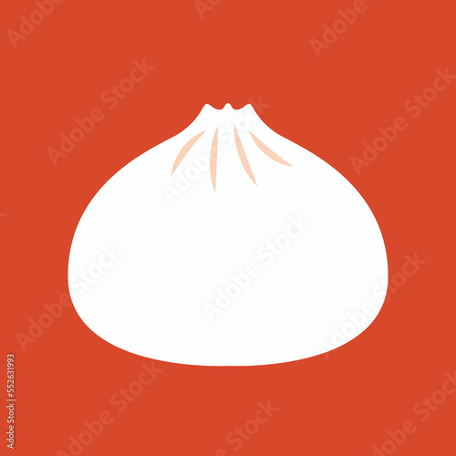 Chinese Steam Bun illustration vector. Asian food vector illustration. Baozi or bao is Chinese food.