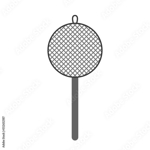 Kitchen colander icon. Vector Illustration. Steel colander.
