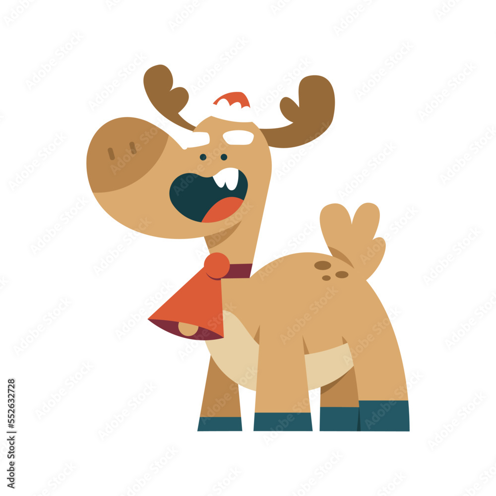 Funny Christmas reindeer vector cartoon illustration isolated on a white background. Funny Christmas reindeer vector cartoon illustration isolated on a white background.