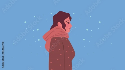 iranian woman profile character animation photo
