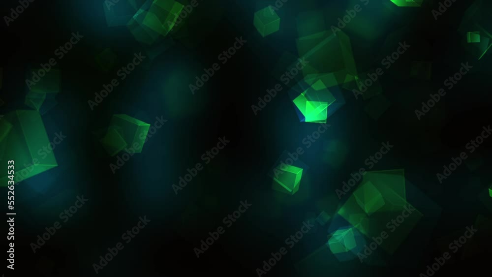 Bokeh background with glowing cubes Bokeh background with glowing cubes