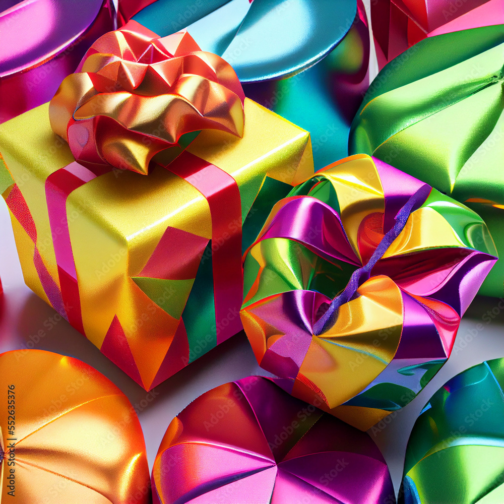 Colourful shiny Christmas Presents Colourful shiny Christmas Presents