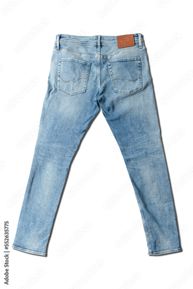 Blue jeans on a white background. Blue jeans on a white background.