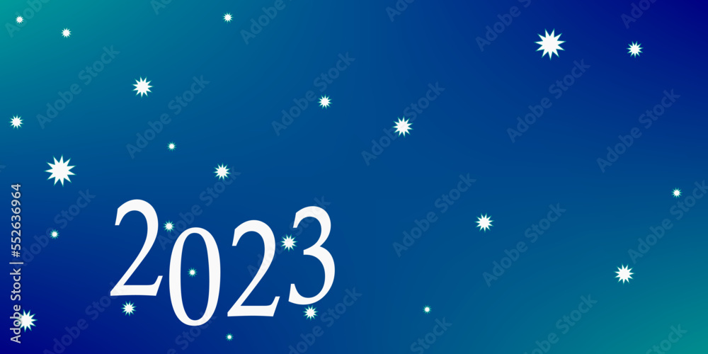 2023 Merry Christmas and Happy New Year abstract shiny blue background
