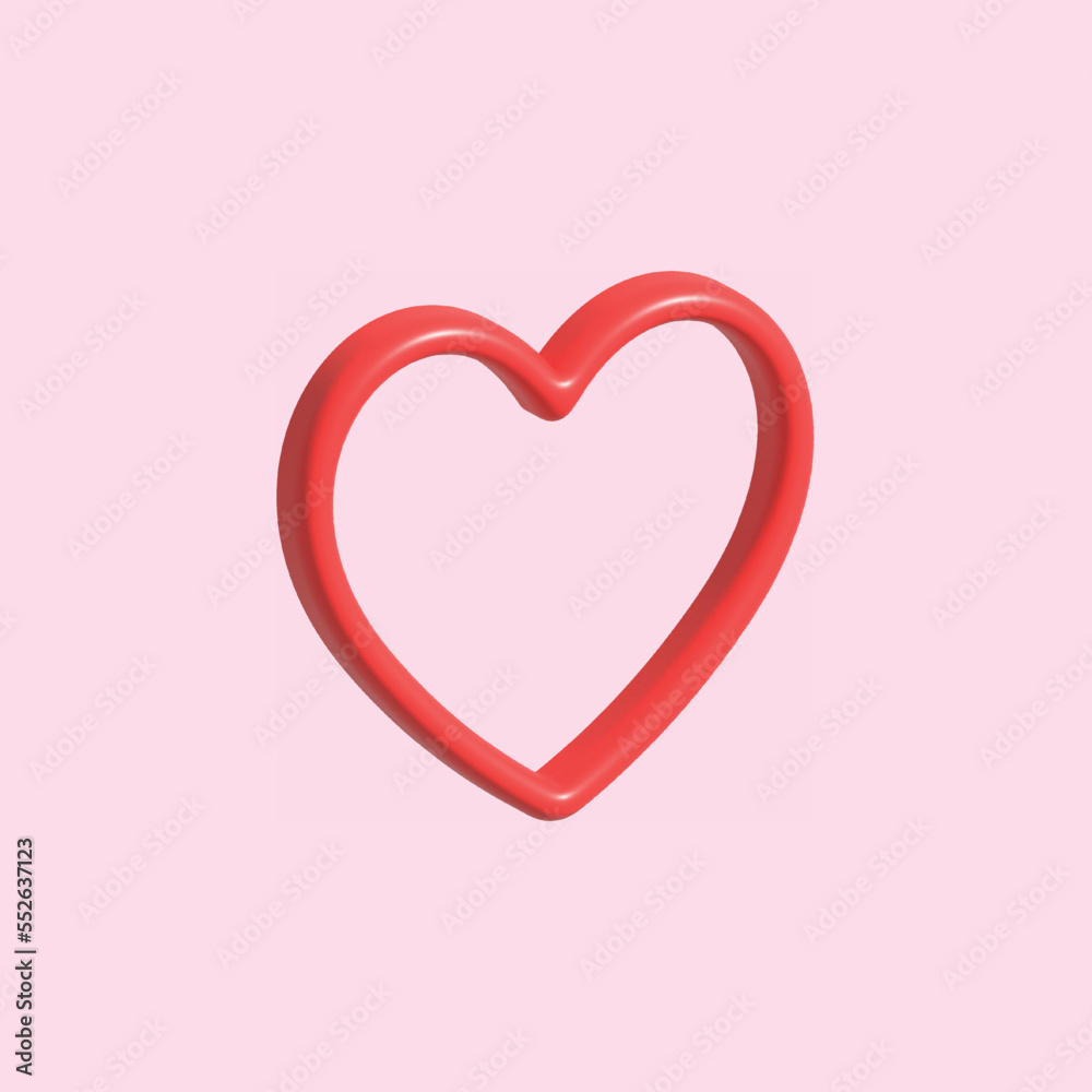 3D Heart icon vector. Like and Heart icon. Favorite button. Heart web buttons isolated on background. Vector illustration. 3D heart illustration.