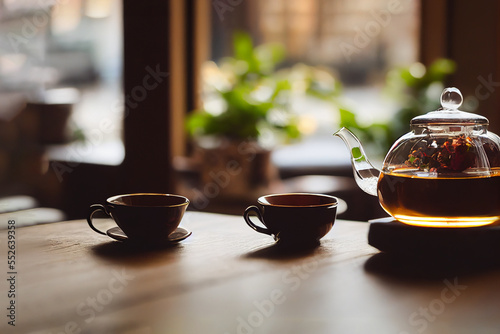 A pot of herbal tea for a quiet afternoon. A relaxing afternoon tea time.