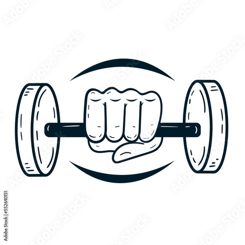 hand with dumbbell front