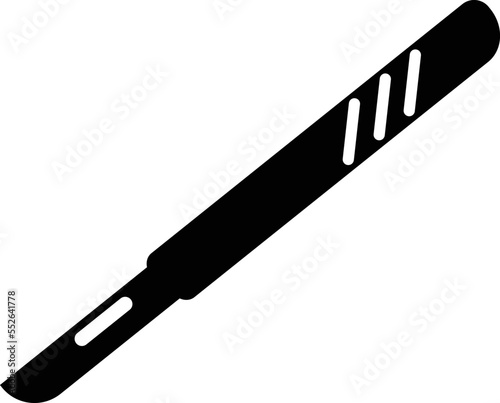 scalpel medical surgical on white on white background. Hospital surgery knife sign. Scalpel symbol. flat style.