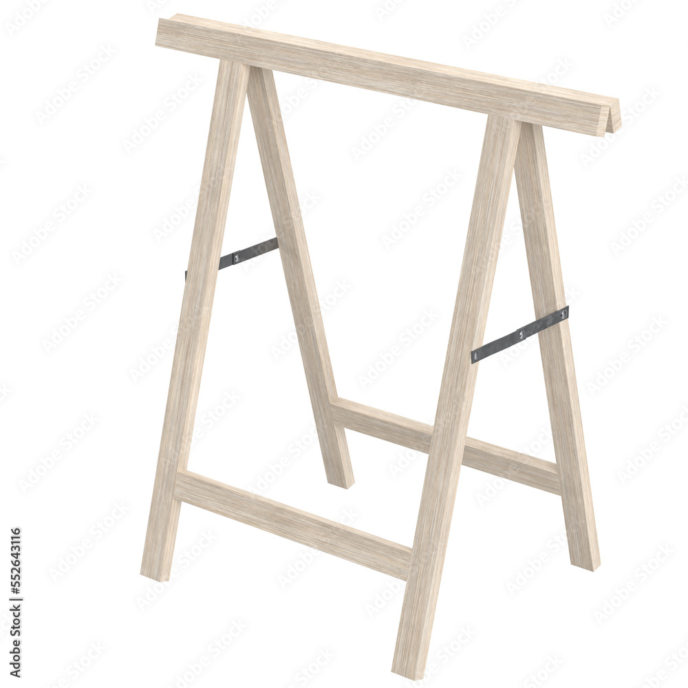 3D rendering illustration of a trestle support 3D rendering illustration of a trestle support