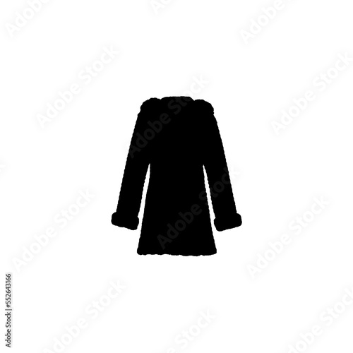 Fur coat icon. Simple style fur coat big sale poster background symbol. brand logo design element. Fur coat t-shirt printing. vector for sticker.