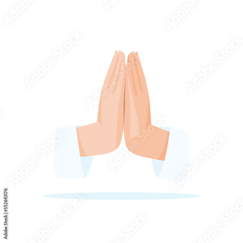 Prayer concept. Hands together praying