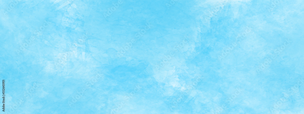 Abstract blue sky Water color background, Illustration, texture for design.
Blue watercolor splash stroke grunge backdrop background. 
Blue paint with watercolor paper texture grunge. Blue watercolor 