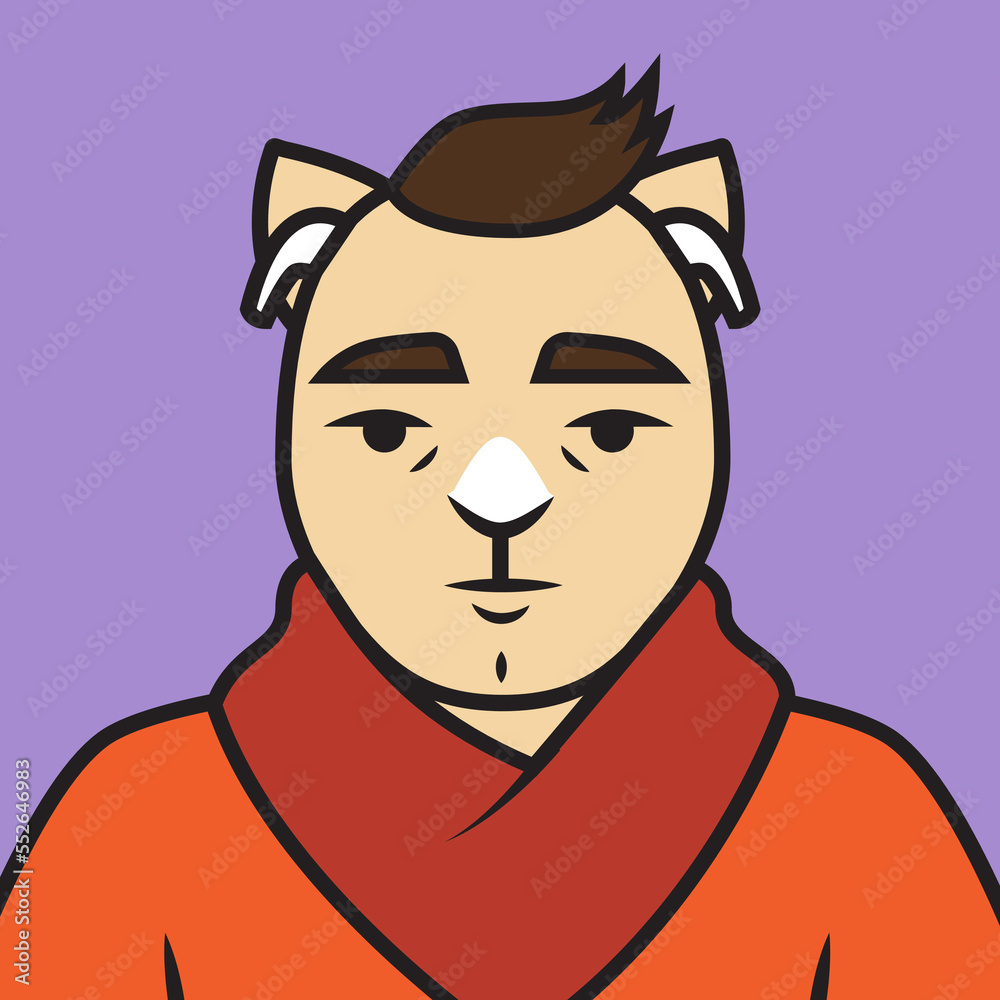Nick cool cat character millennial avatar icon Nick cool cat character millennial avatar icon