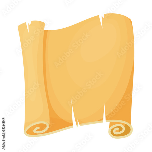 Ancient paper, parchment scrolls, ancient manuscripts. A composed ancient document, letter, message, page, parchment, or religious prayer. Historical torn paper vector illustration