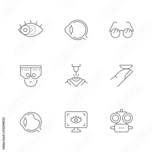Set line icons of ophthalmology