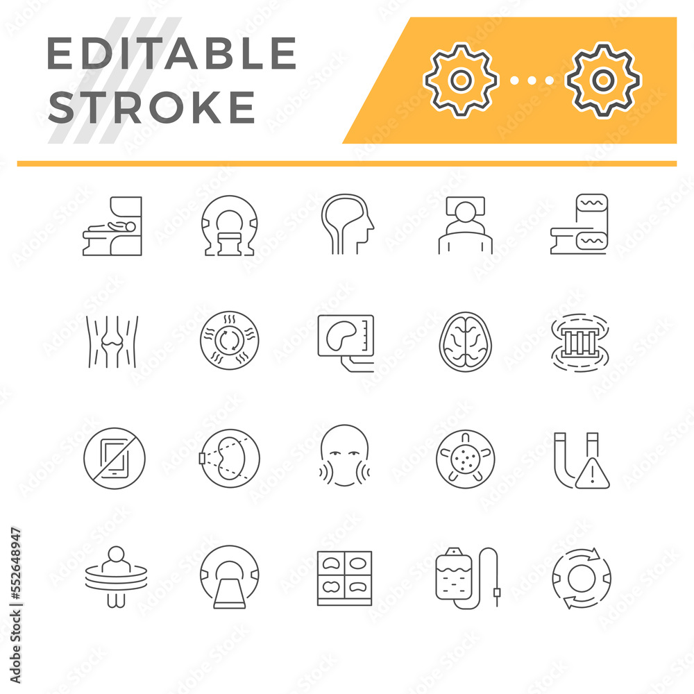 Set line icons of MRI and CT scan Set line icons of MRI and CT scan