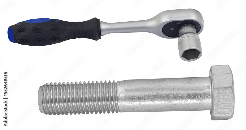 Socket wrench with bolt Socket wrench with bolt