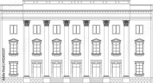 set of columns classic old palace model building with white background