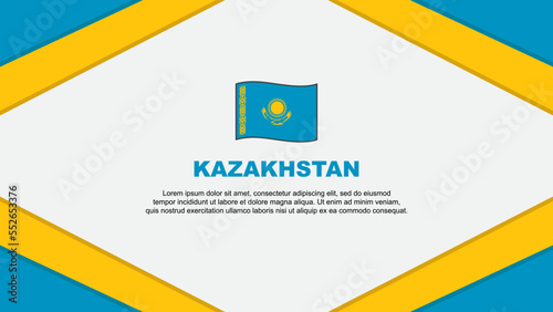 Kazakhstan Flag Abstract Background Design Template. Kazakhstan Independence Day Banner Cartoon Vector Illustration. Kazakhstan
