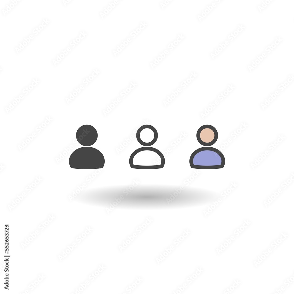 User avatar different style icon set with shadow User avatar different style icon set with shadow