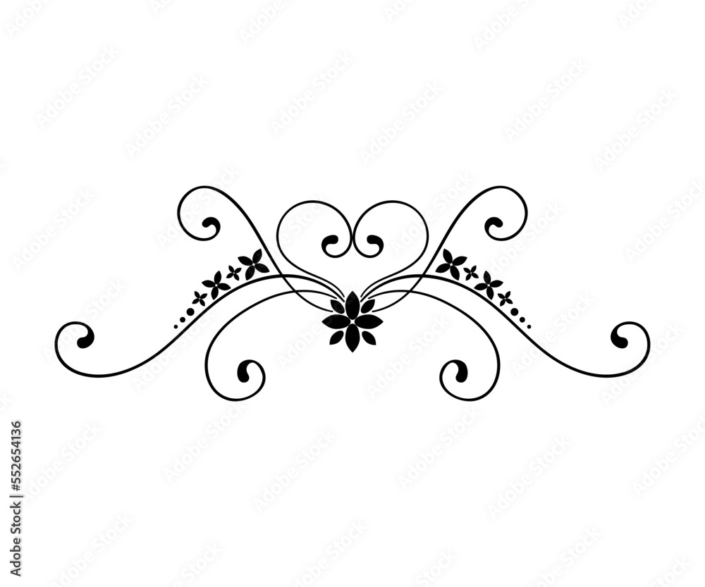 Elegant hand-drawn calligraphic vignette. Abstract pattern for decorating covers, books, postcards. Elegant hand-drawn calligraphic vignette. Abstract pattern for decorating covers, books, postcards.