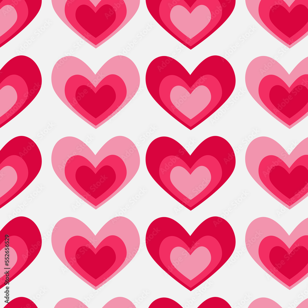 Hearts vector illustration, Valentine's day, lovers, love, couple, celebration, pink, red, for print, textile, stationary, background, design, branding, packaging, wrapping paper 