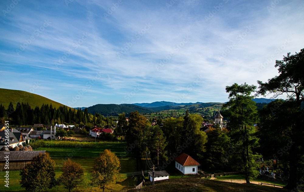 Fototapeta premium view over the village