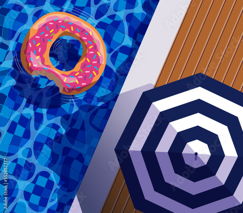 The umbrella and the swimming-pool donut