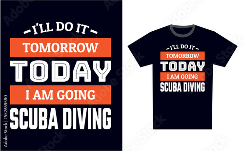 Scuba Diving T Shirt Design Template Vector