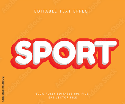 Sport editable text effect style