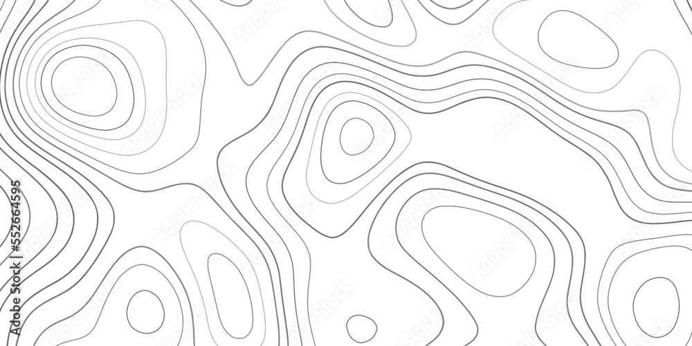 Terrain line. Topographic map on white background. Topo map elevation lines. Contour vector abstract vector illustration. Geographic world topography.