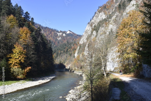 Obraz na płótnie Pieniny, Dunajec, spływ, droga, jesien, park, woda, nurt, przyroda, w salonie