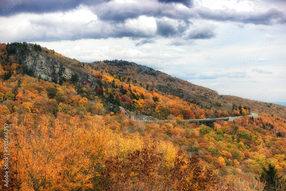 Autumn drive along the Blue Ridge Parkway in North Carolina Autumn drive along the Blue Ridge Parkway in North Carolina