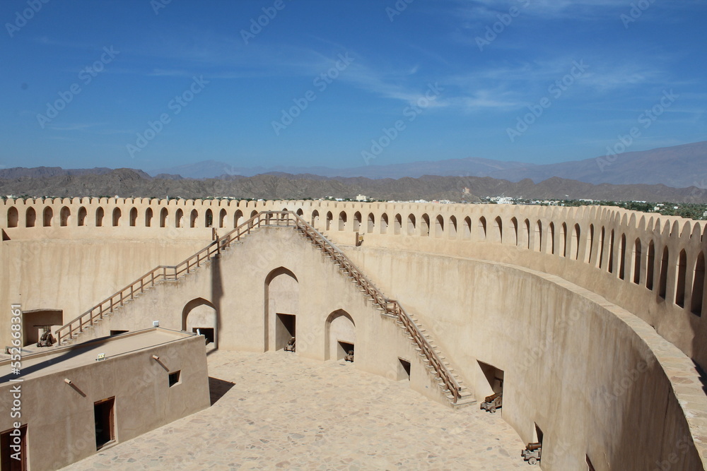 Old castle fort in Nizwa city Oman