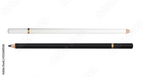Billede på lærred Black and white pencil isolated on a transparent background