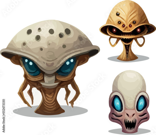 A set of cute aliens