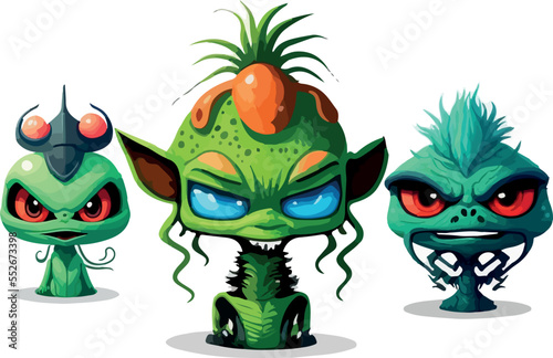 A set of cute aliens
