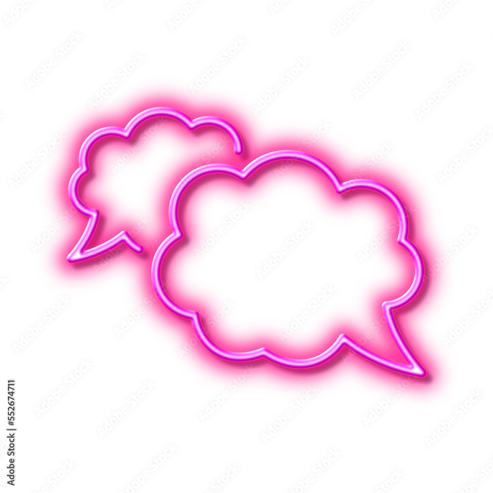 Messenger line icon. Comic speech bubble sign. Chat message. Neon light effect outline icon. Messenger line icon. Comic speech bubble sign. Chat message. Neon light effect outline icon.