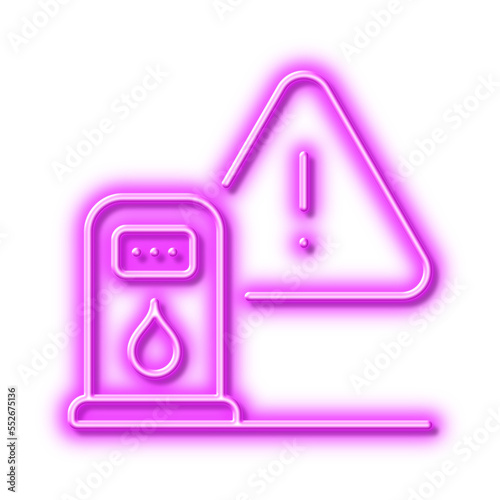 Petrol station line icon. Filling gas station sign. Neon light effect outline icon.