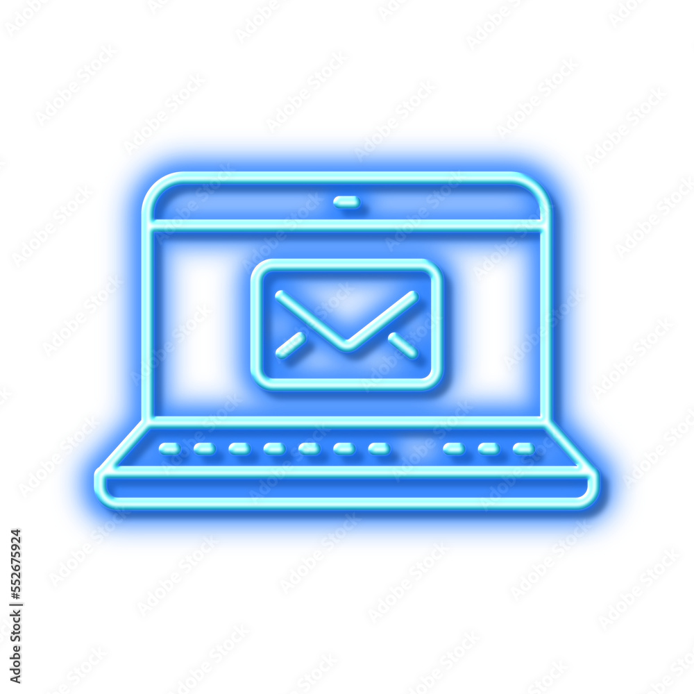 E-Mail line icon. Message correspondence sign. Neon light effect outline icon. E-Mail line icon. Message correspondence sign. Neon light effect outline icon.