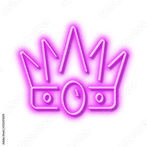Crown line icon. King or queen corona sign. Neon light effect outline icon.