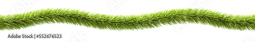 A spruce branch passes over the document, png, isolated and horizontally seamless