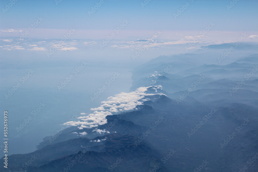 view of mountains from plane view of mountains from plane