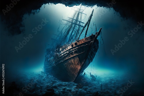 sunken shipwrecks background photo
