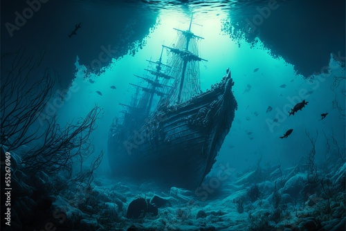 sunken shipwrecks background