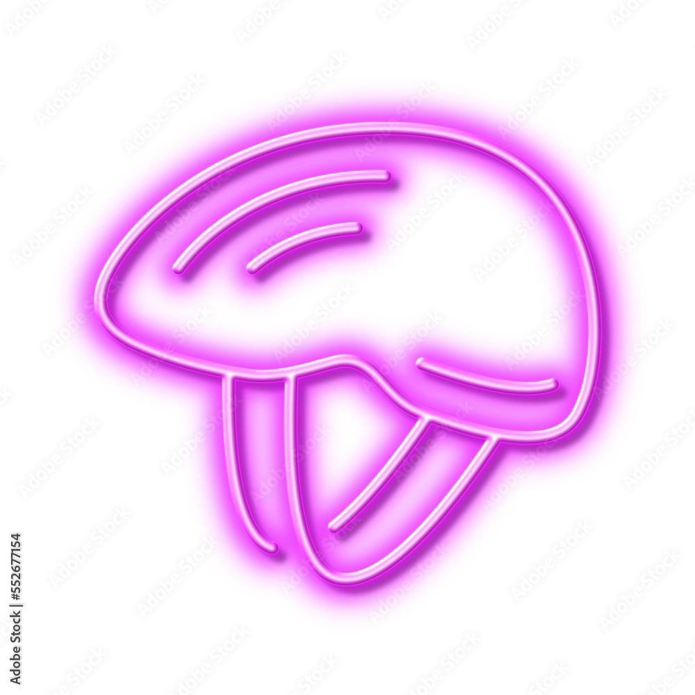 Bicycle helmet line icon. Bike transport equipment sign. Neon light effect outline icon. Bicycle helmet line icon. Bike transport equipment sign. Neon light effect outline icon.